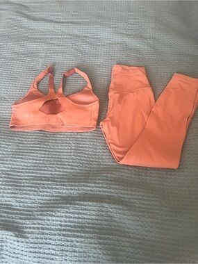Lululemon color: Peach Seamless Sports Bra & High-Waist Leggings Set